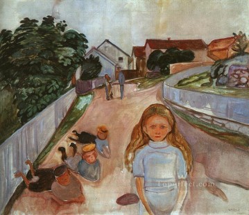 150の主題の芸術作品 Painting - アスガルドストランドの通り 1902 年 エドヴァルド・ムンク 表現主義